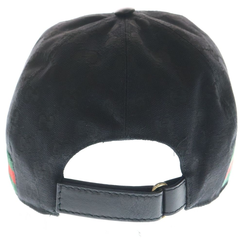 GUCCI (グッチ) GGキャンバス シェリーライン キャップ 帽子 ブラック 