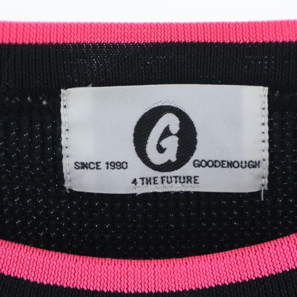 GOODENOUGH (グッドイナフ) リブカラー サーマル 長袖Tシャツ ブラック