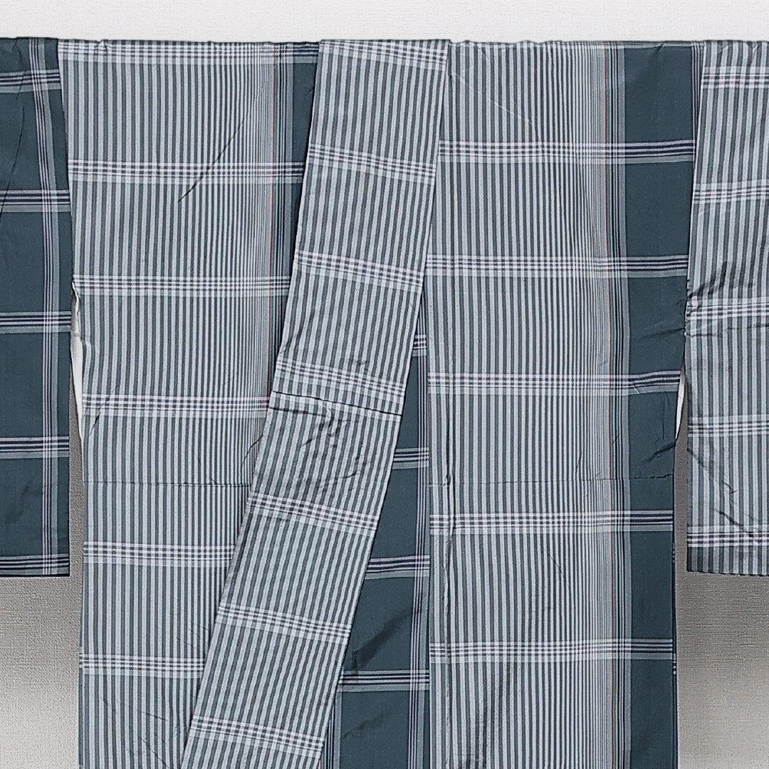 紬（大島紬） 袷 身丈163cm 裄丈65cm 正絹 Sランク Lサイズ 広衿 イン