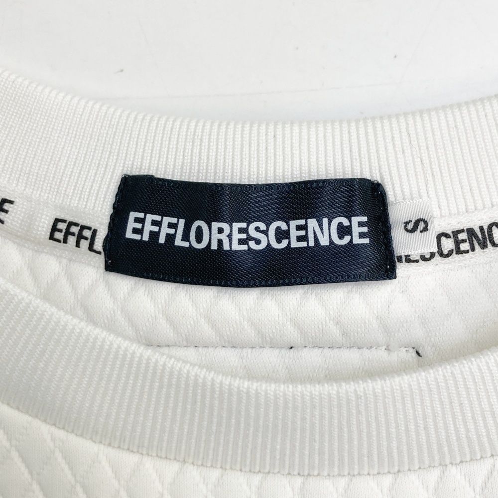 サイズ：S EFFLORESCENCE エフロレッセンス  長袖スウェット ダイヤ柄 ホワイト系 [240101630512] ゴルフウェア メンズ ストスト サイズ：S EFFLORESCENCE エフロレッセンス 長袖スウェット ダイヤ柄