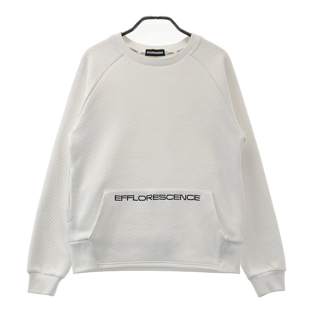 サイズ：S EFFLORESCENCE エフロレッセンス  長袖スウェット ダイヤ柄 ホワイト系 [240101630512] ゴルフウェア メンズ ストスト サイズ：S EFFLORESCENCE エフロレッセンス 長袖スウェット ダイヤ柄