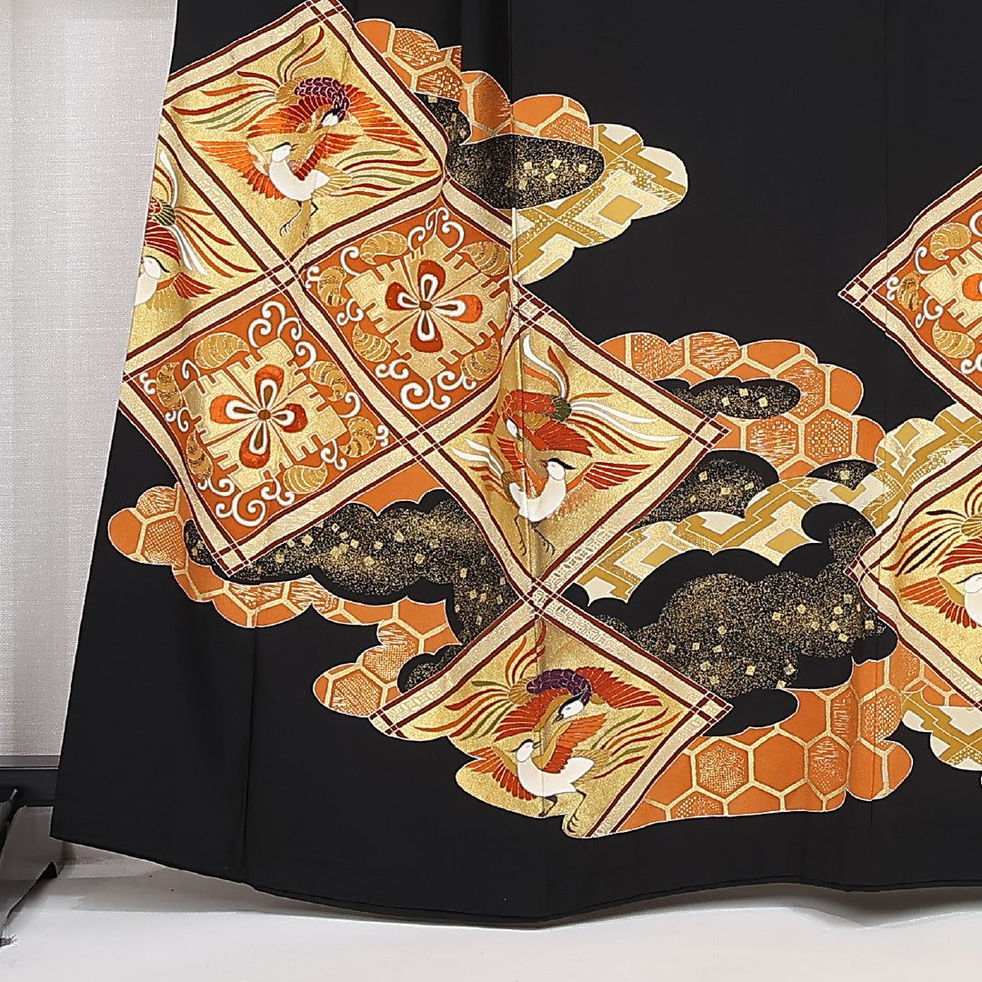 黒留袖（千總） 五つ紋 三つ橘 身丈160cm 裄丈66cm Aランク 正絹 袷