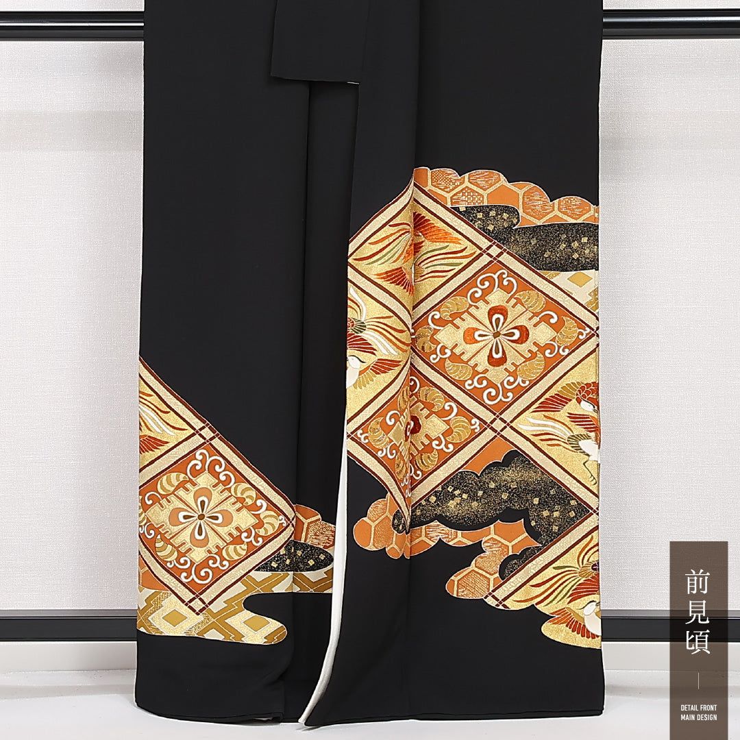 黒留袖（千總） 五つ紋 三つ橘 身丈160cm 裄丈66cm Aランク 正絹 袷