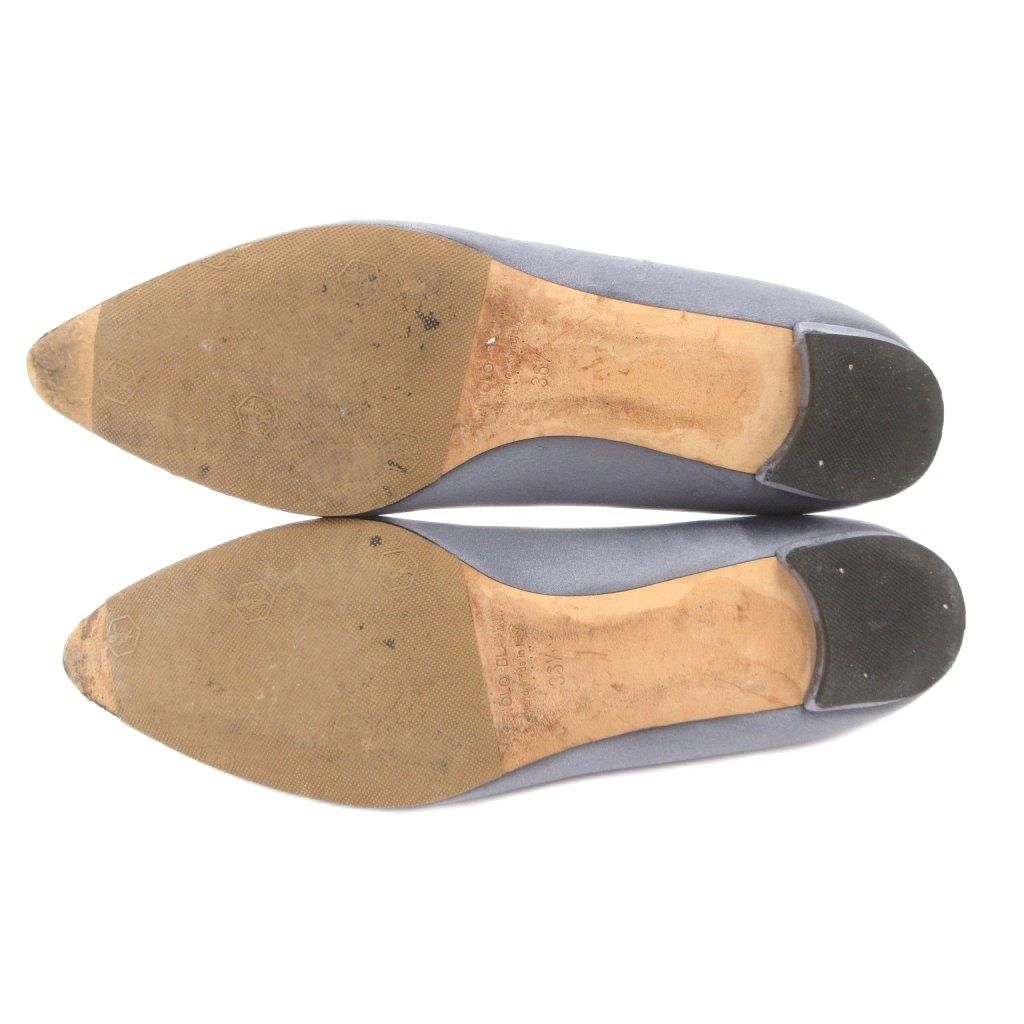 マノロブラニク MANOLO BLAHNIK パンプス ビジューバックル サテン生地