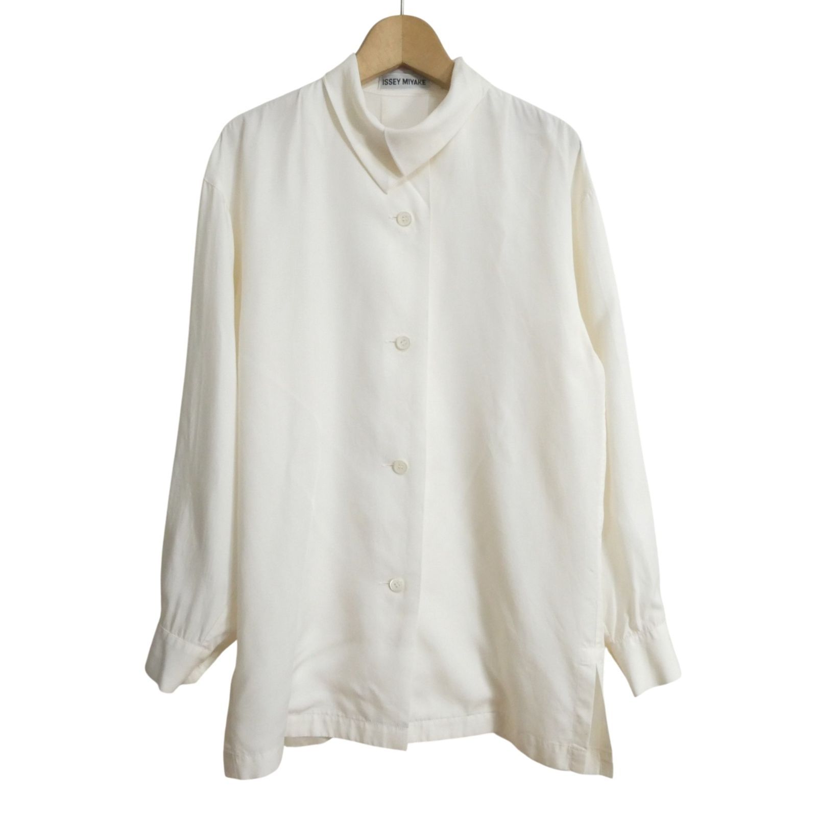 美品 ISSEY MIYAKE イッセイミヤケ シャツ ブラウス 変形カラー 長袖