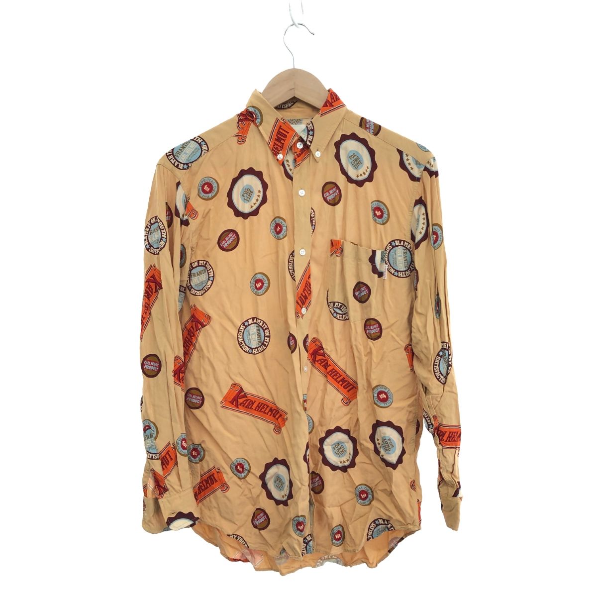 KARL HELMUT カールヘルム 総柄シャツ サイズ表記なし ベージュ メンズ 