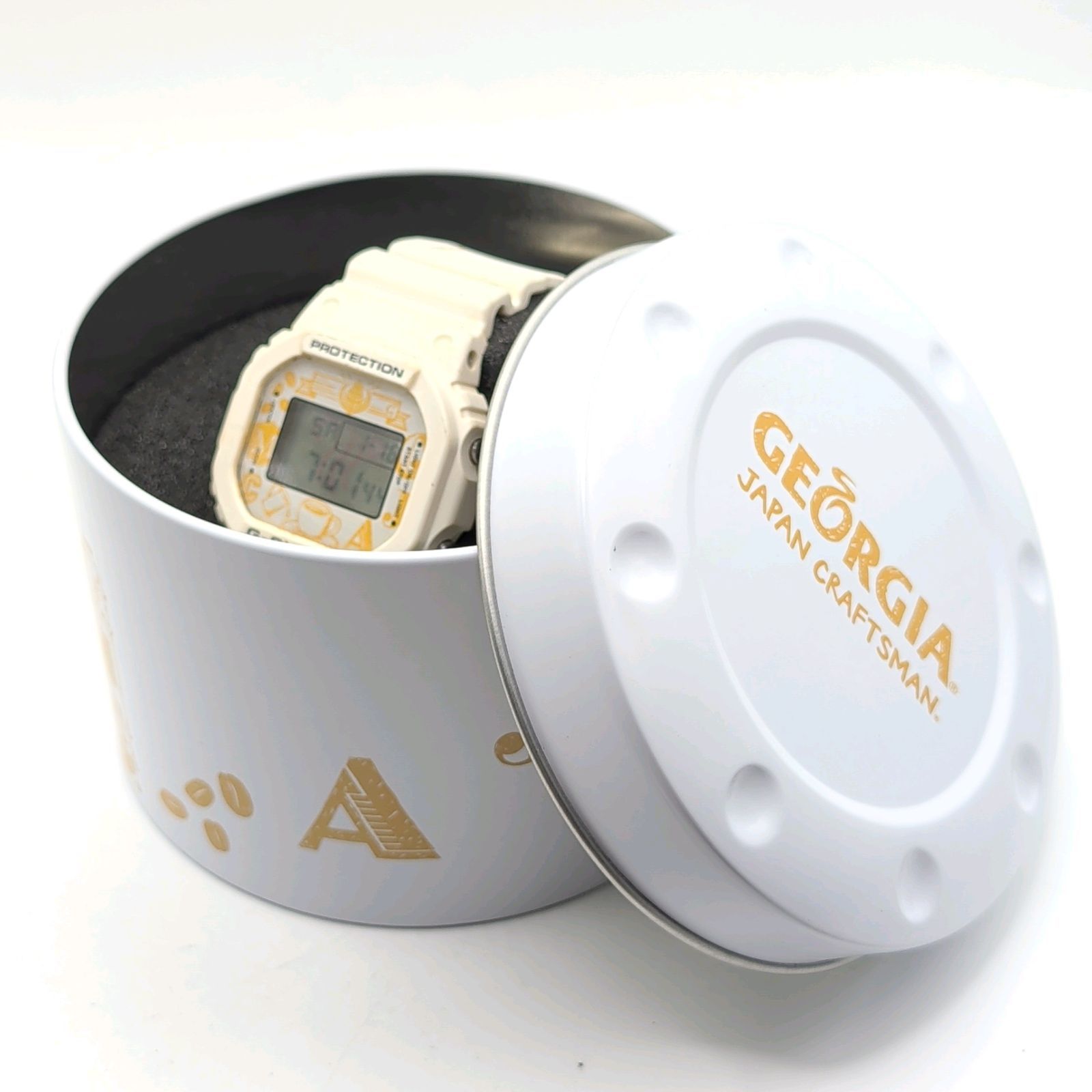 CASIO G-SHOCK GEOGIA Japan CRAFTMAN Watch White Quartz Date Square 