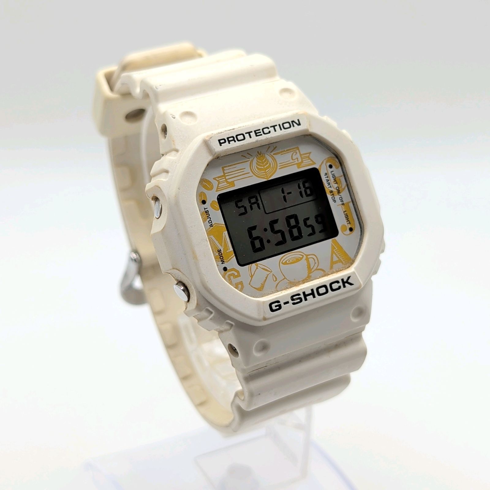CASIO G-SHOCK GEOGIA Japan CRAFTMAN Watch White Quartz Date Square 
