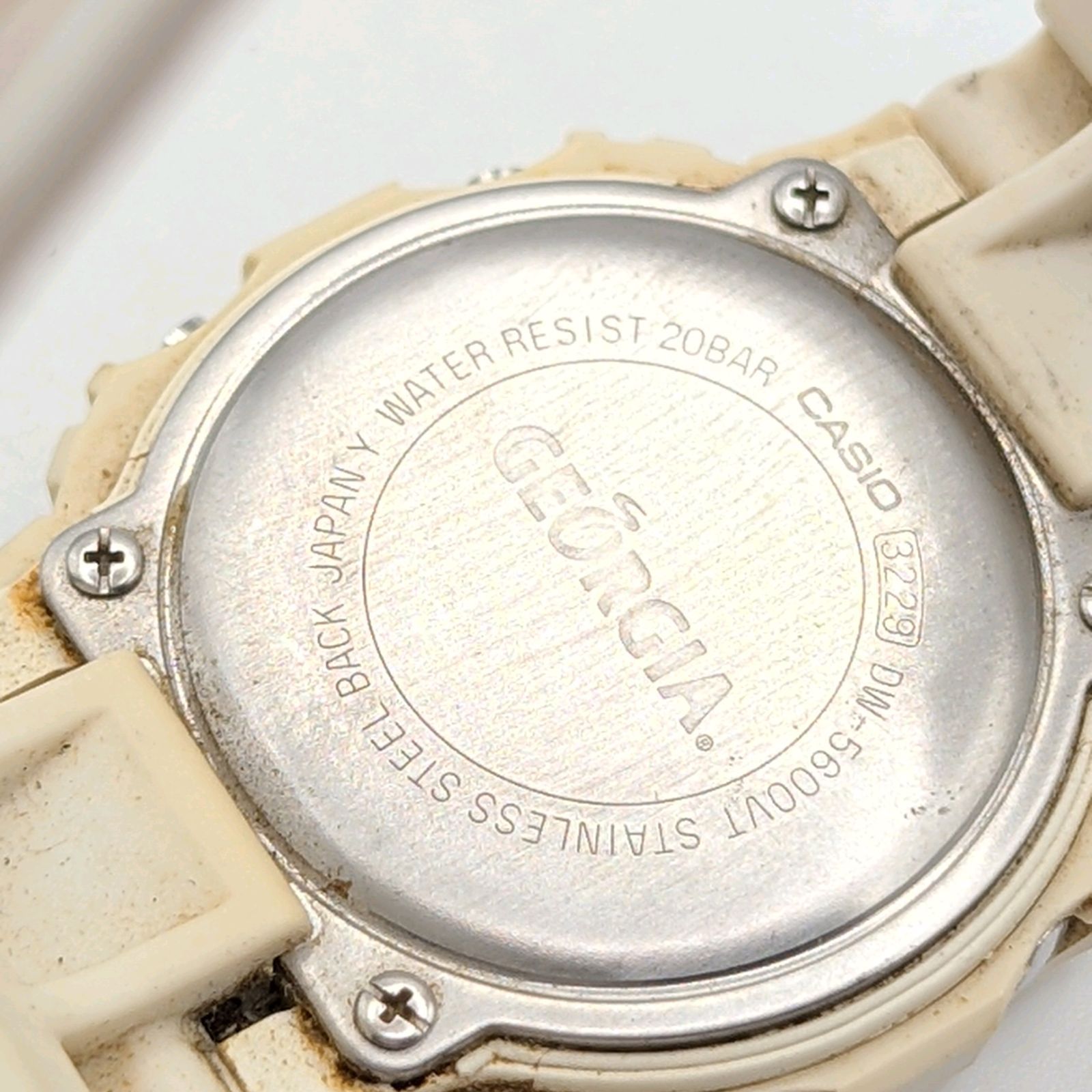 CASIO G-SHOCK GEOGIA Japan CRAFTMAN Watch White Quartz Date Square 