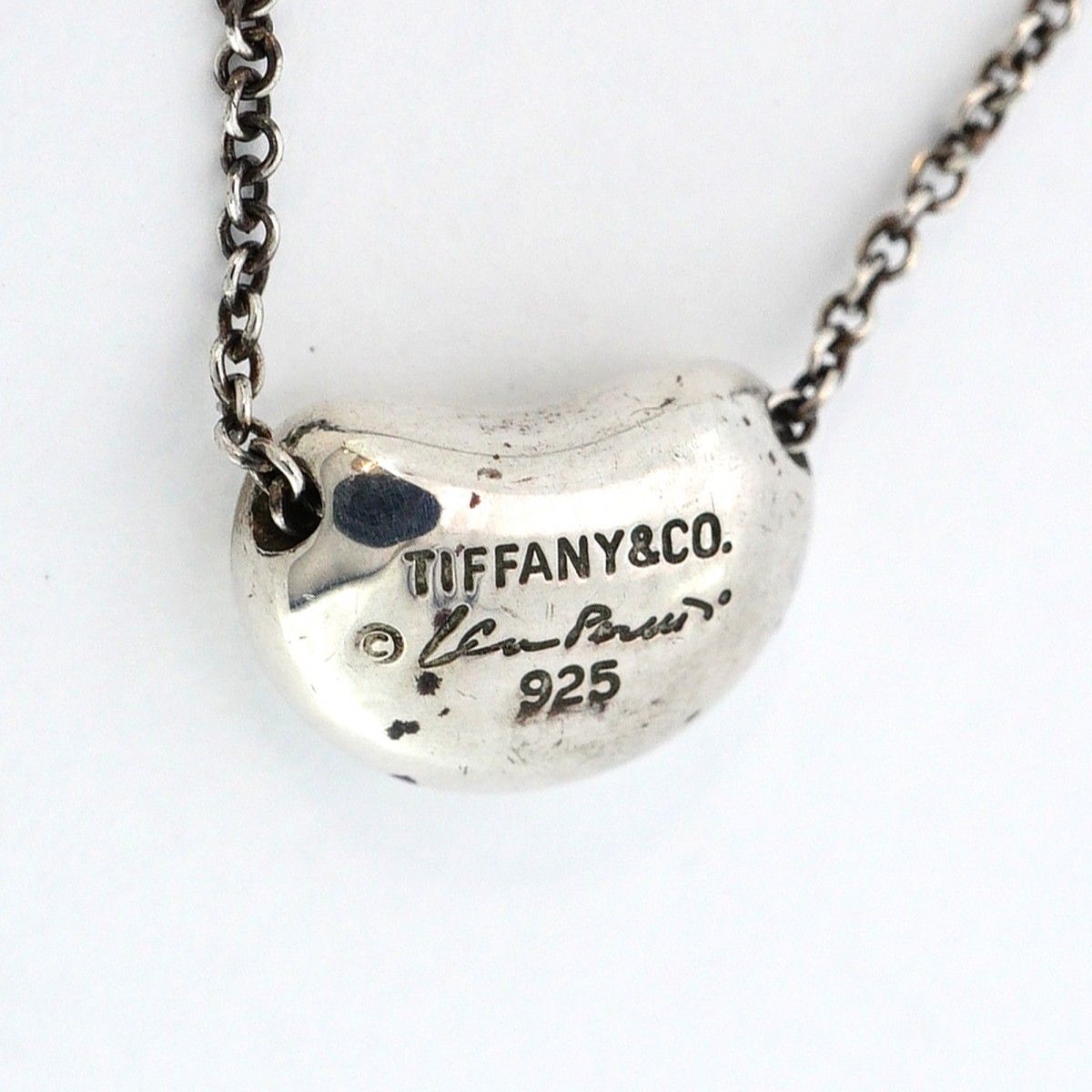 6jbb0529-k】ティファニー ネックレス ビーン シルバー925【中古