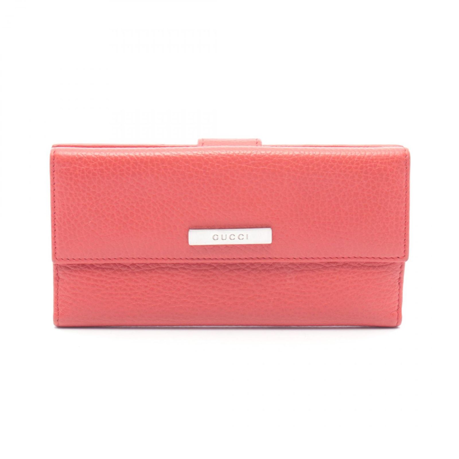 グッチ GUCCI Wホック財布 143389 コーラルオレンジ レザー Wホック長 