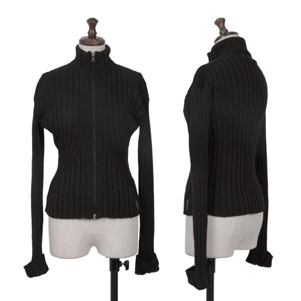 アルマーニジーンズARMANI JEANS ウールドライバーズニットセーター 黒