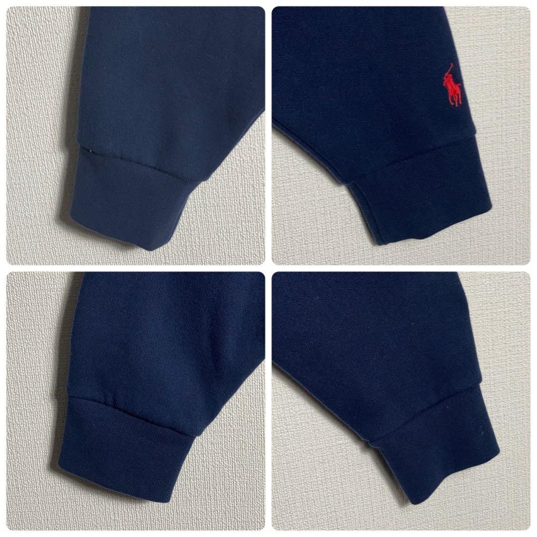 RALPH LAUREN プルオーバーパーカー 刺繍 ポニー 裏起毛 紺 L - メルカリ