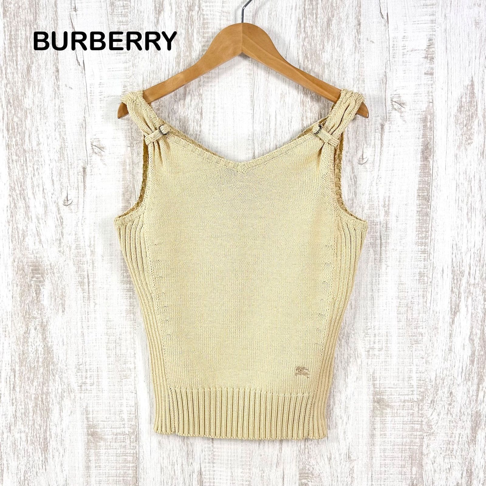 美品 BURBERRY BLUE LABEL バーバリーブルーレーベル ホースロゴ刺繡 