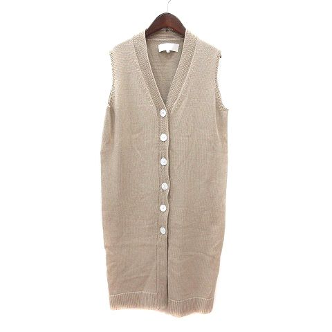 トゥデイフル TODAYFUL ベスト ニット ロング 38 M ベージュ /MN
