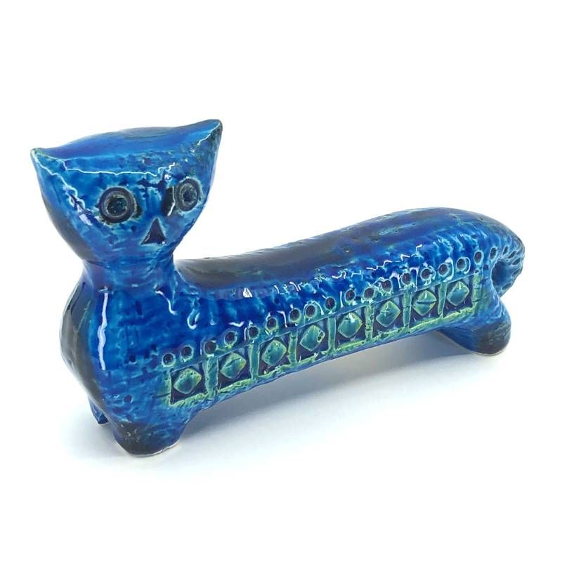 FLAVIA フラビア ビトッシ リミニブルー ネコ 猫 置物 陶器 コバルトブルー