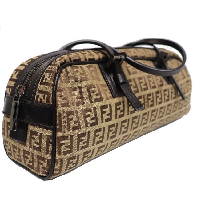 フェンディ FENDI ミニ ボストンバッグ ズッキーノ柄 キャンバス 