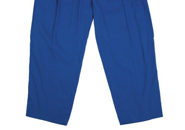 ジャンニヴェルサーチGIANNI VERSACE シルクリネン3タックパンツ 青50