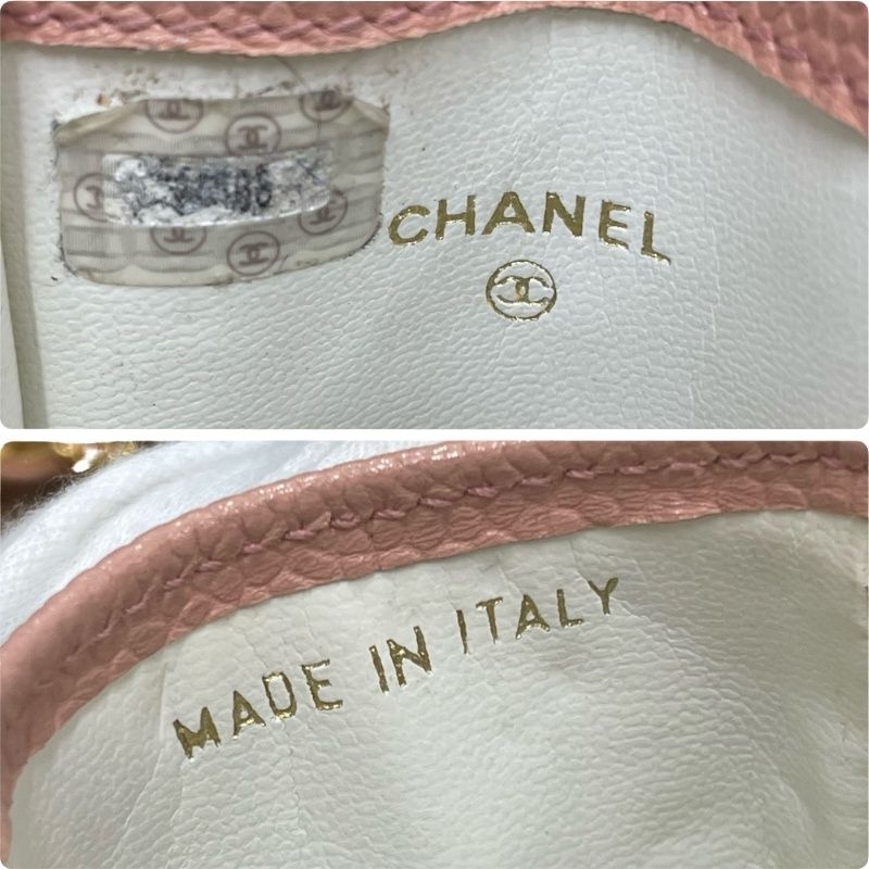 CHANEL シャネル マトラッセ フォンホルダー チェーン ゴールド金具 ピンク キャビアスキン ショルダーバッグ レディース 【中古】 12602K338 マトラッセ トップハンドル 2WAY チェーンショルダーバッグ キャビア