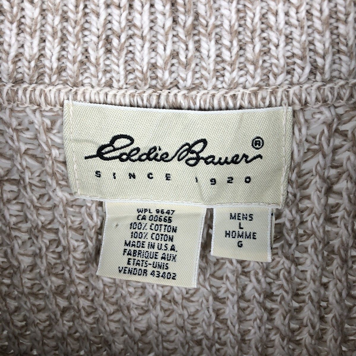 古着 90年代 エディーバウアー Eddie Bauer リブ編み ヘンリーネック