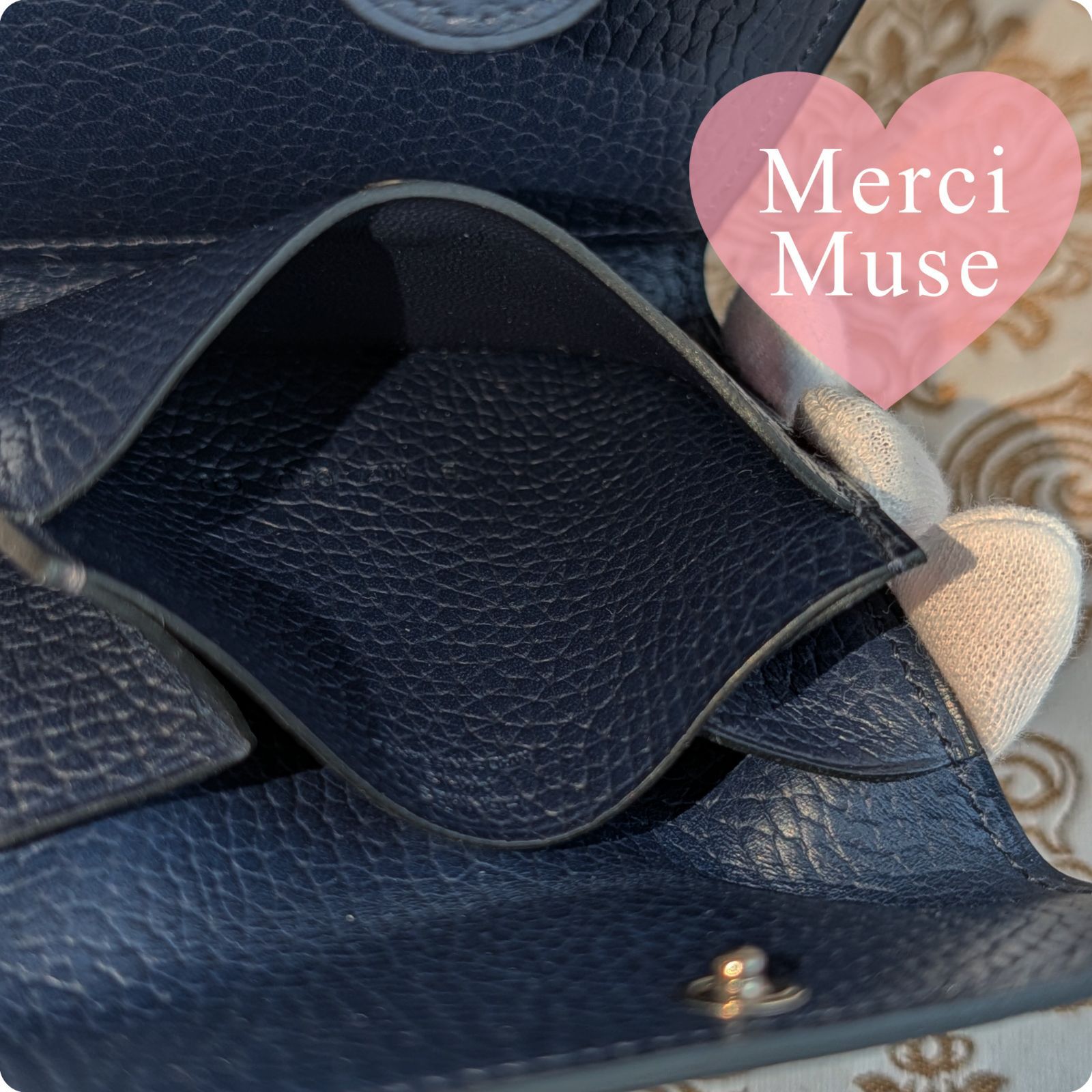 エルメス イリアード コンパクト ブルーニュイ 財布 付属品完備 【公式 