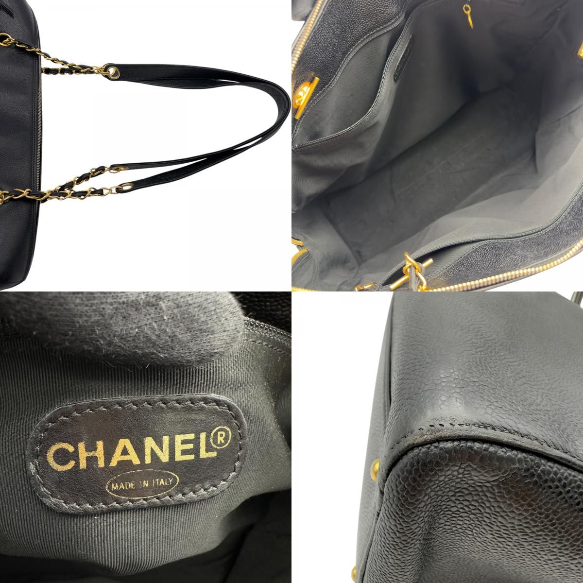 シャネル CHANEL デカココマークチェーントート ブラック ゴールド金具 