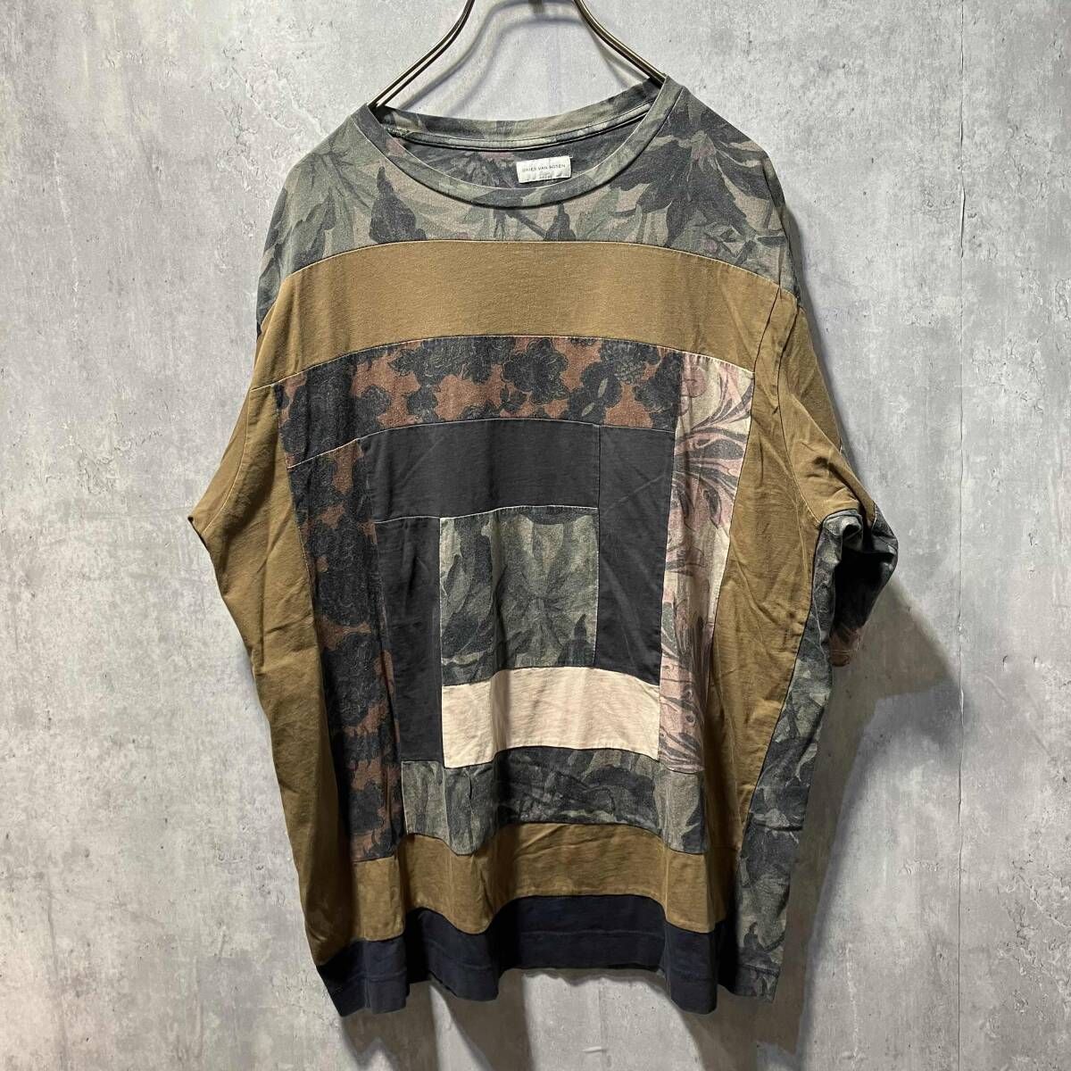 DRIES VAN NOTEN マルチ切替Tシャツ グリーン系 ドリス ヴァン 