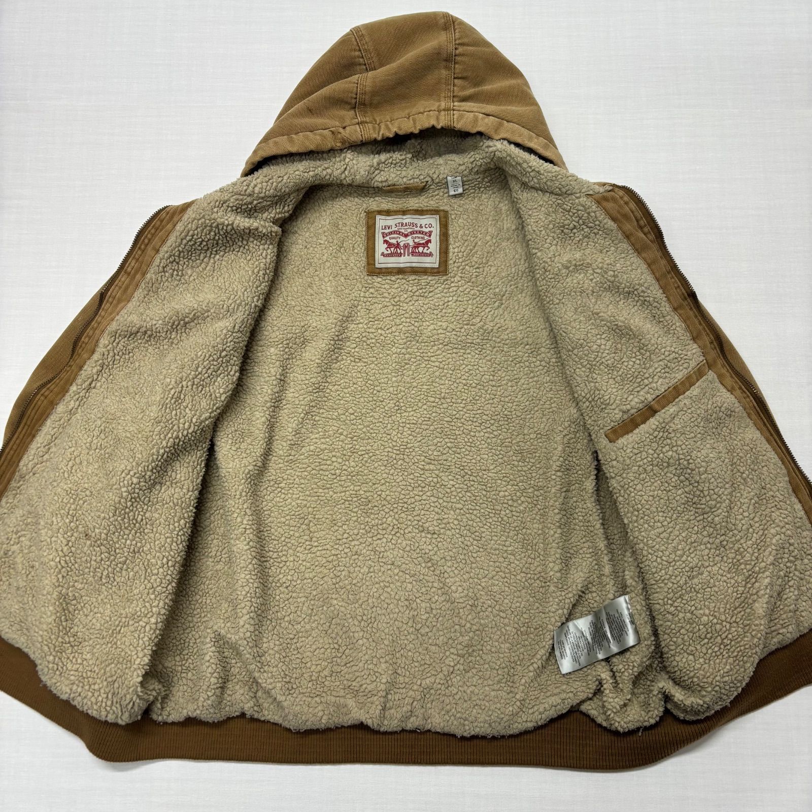 即日発送】リーバイス ダック地 ボア ジャケット XL ブラウン 