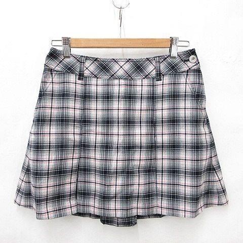 ビバハート VIVA HEART replie スカート ゴルフ スポーツウェア プリーツ チェック柄 黒 ピンク 白 ブラック ホワイト 40