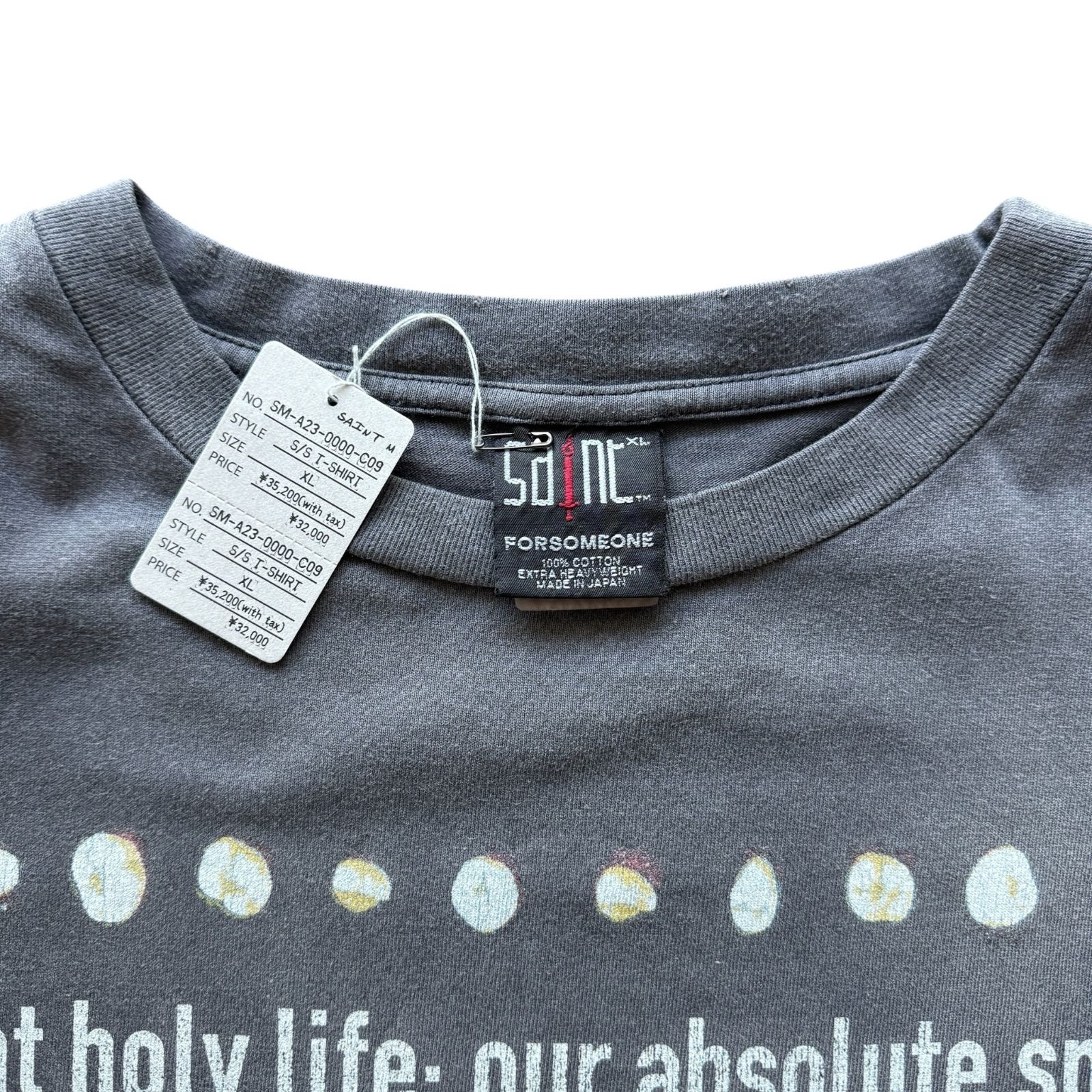 SAINT MICHAEL x FORSOMEONE GOD FS_SS TEE Black XL SM-A23-0000-C09 