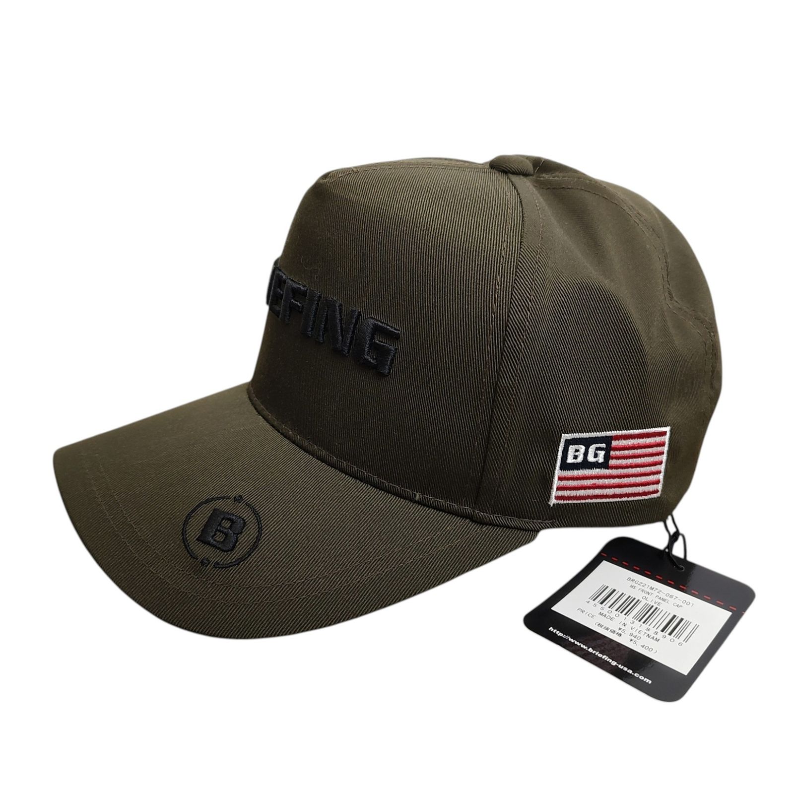 BRIEFING GOLF ブリーフィングゴルフ LOGO CAP ロゴ刺繡 キャップ BRG221M72-067-001 F カーキ メンズ