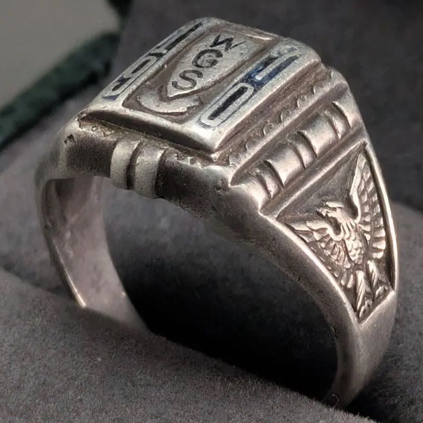 BALFOUR Sterling Silver 1970年 イーグル カレッジリング 17号 メンズ