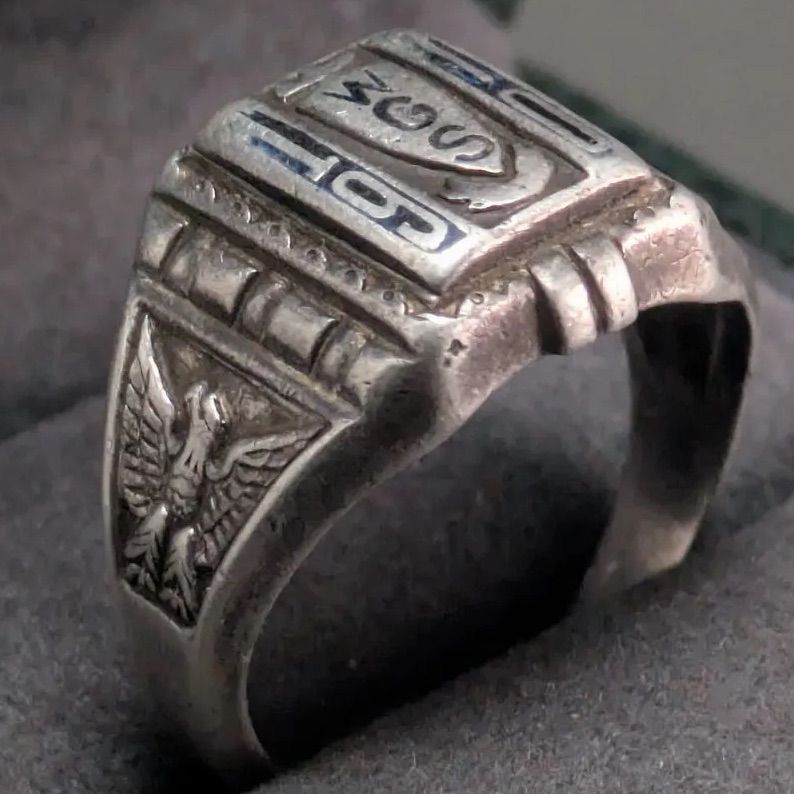 BALFOUR Sterling Silver 1970年 イーグル カレッジリング 17号 メンズ
