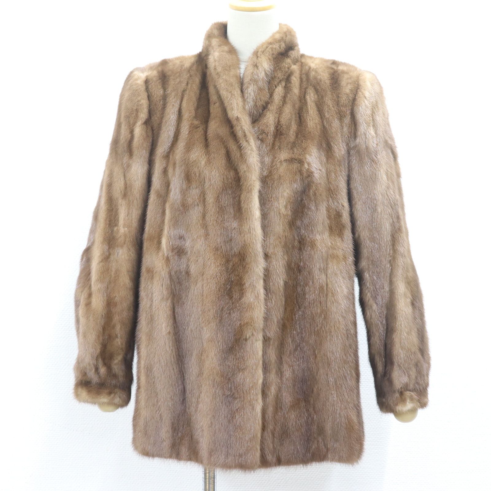 極美品✨ サガミンク 銀タグ ミンク ファーコート 毛皮 ダークブラウン 13号 ITGQTEDSX5S1 SAGA MINK サガミンク 銀サガ 毛皮 ハーフコート ファー
