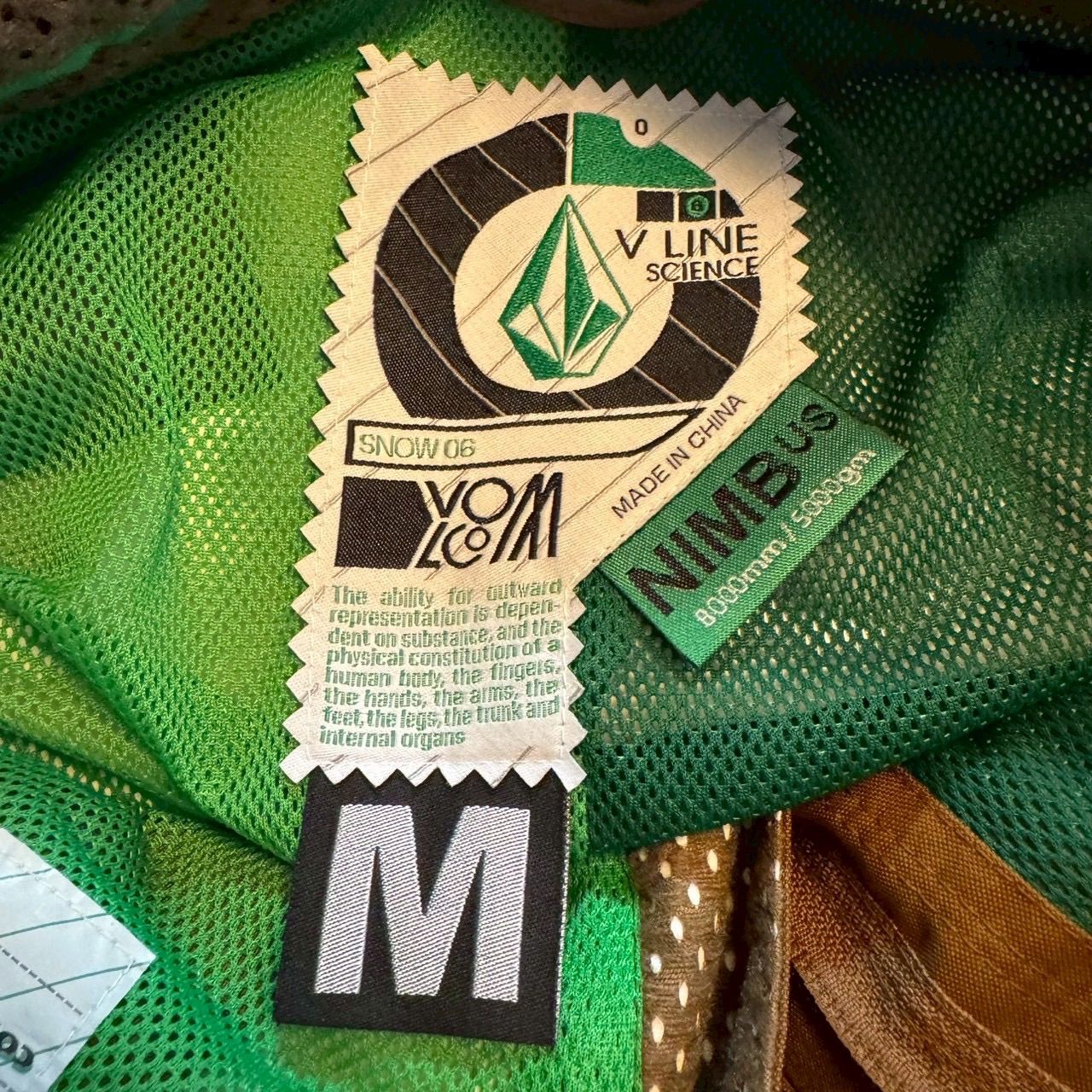VOLCOM ボルコム V LINE SCIENCE NIMB US 8000mm/5000gm ブラウン 防寒 