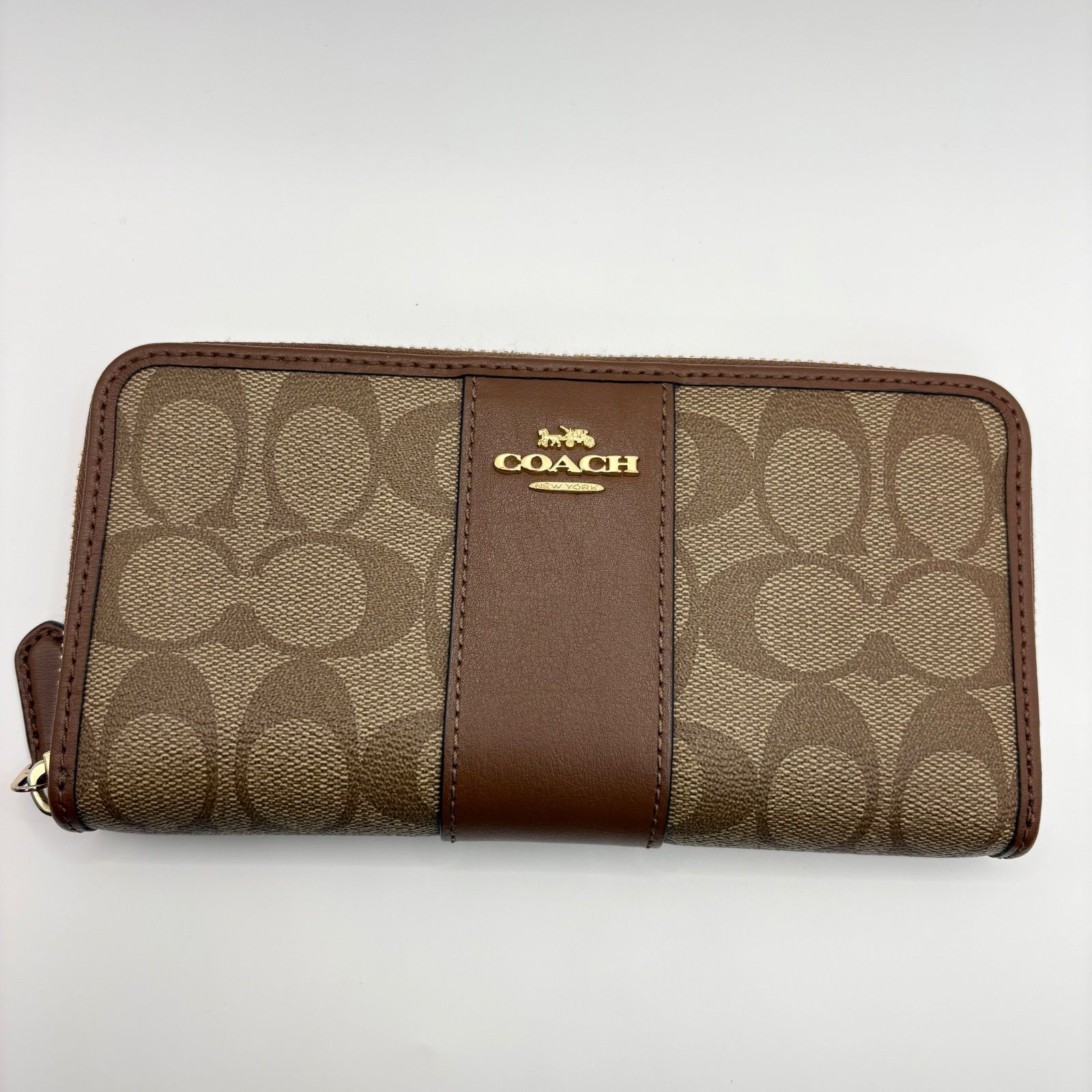 COACH COACH (コーチ) 長財布 ラウンドファスナー カーラー 白赤 