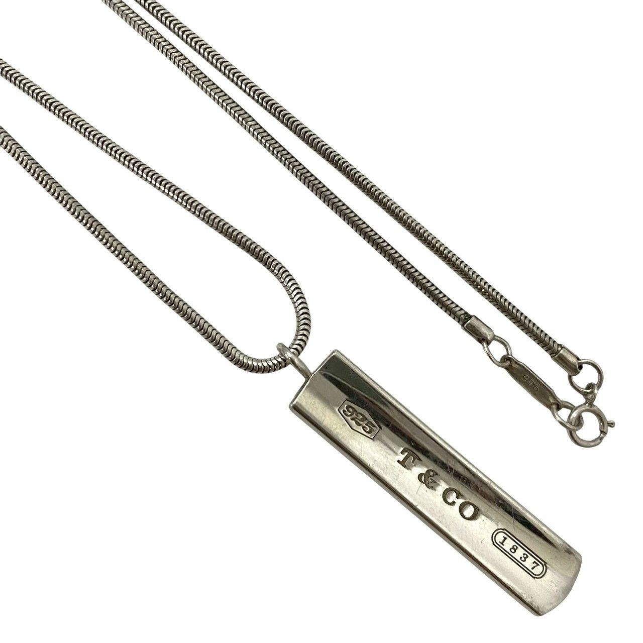 Y【TIFFANY&Co.】ナローバー 1837 2001 スネークチェーン ネックレス