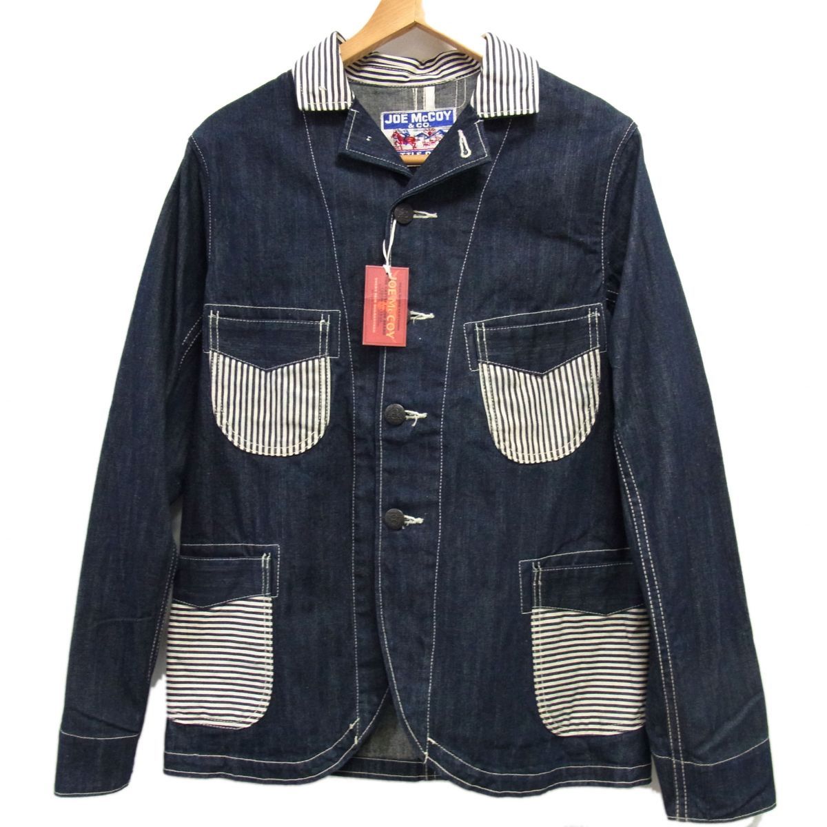 新品☆REAL McCOY'S JOE McCOY デニムサックコート デニムカバーオール 8HOUR UNION リアルマッコイズ メンズ ヒッコリー LOT.S201 新品☆REAL McCOY'S JOE McCOY デニムサックコート デニムカバーオール