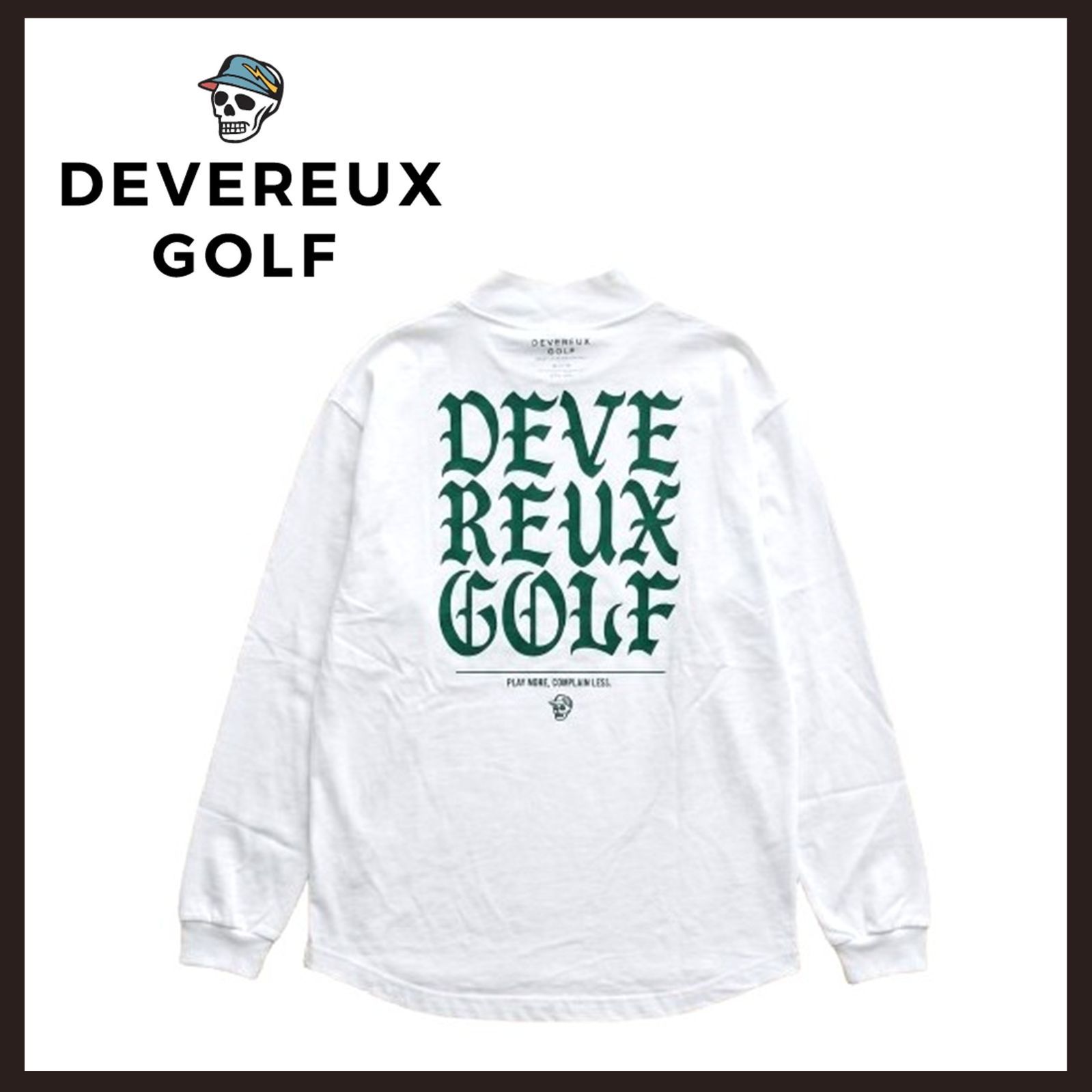 訳有り 未使用　DEVEREUX GOLF　モックネック 長袖カットソー　M　白 新品未使用 DEVEREUX GOLF（デヴァローゴルフ） ロゴ モックネック