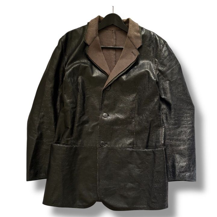 90s archive EMPORIO ARMANI Mixed-material leather jacket