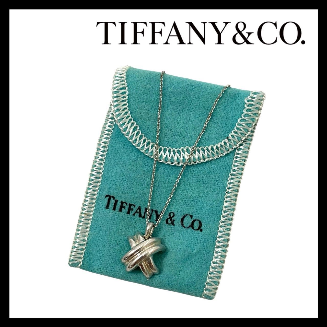 M【TIFFANY&Co.】シグネチャー クロス ネックレス 1990 SV925 SILVER
