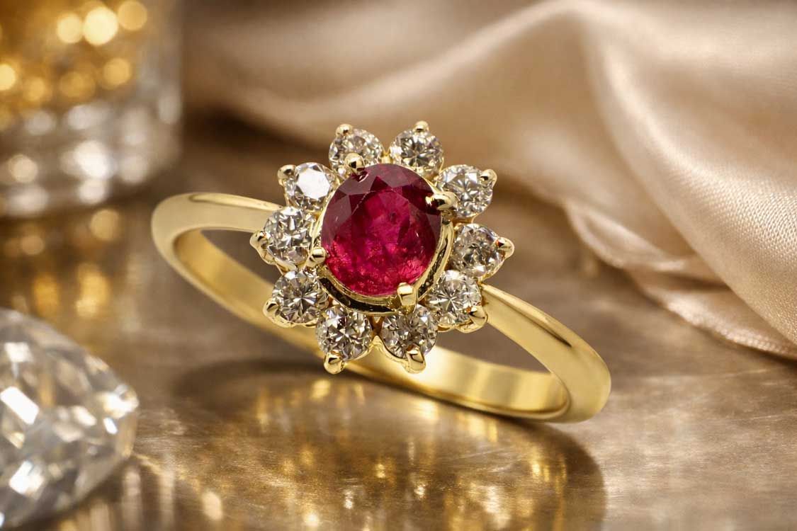 ルビー ダイヤモンドリング K18 2.62g 14号 ソーティング付き Jewelry 