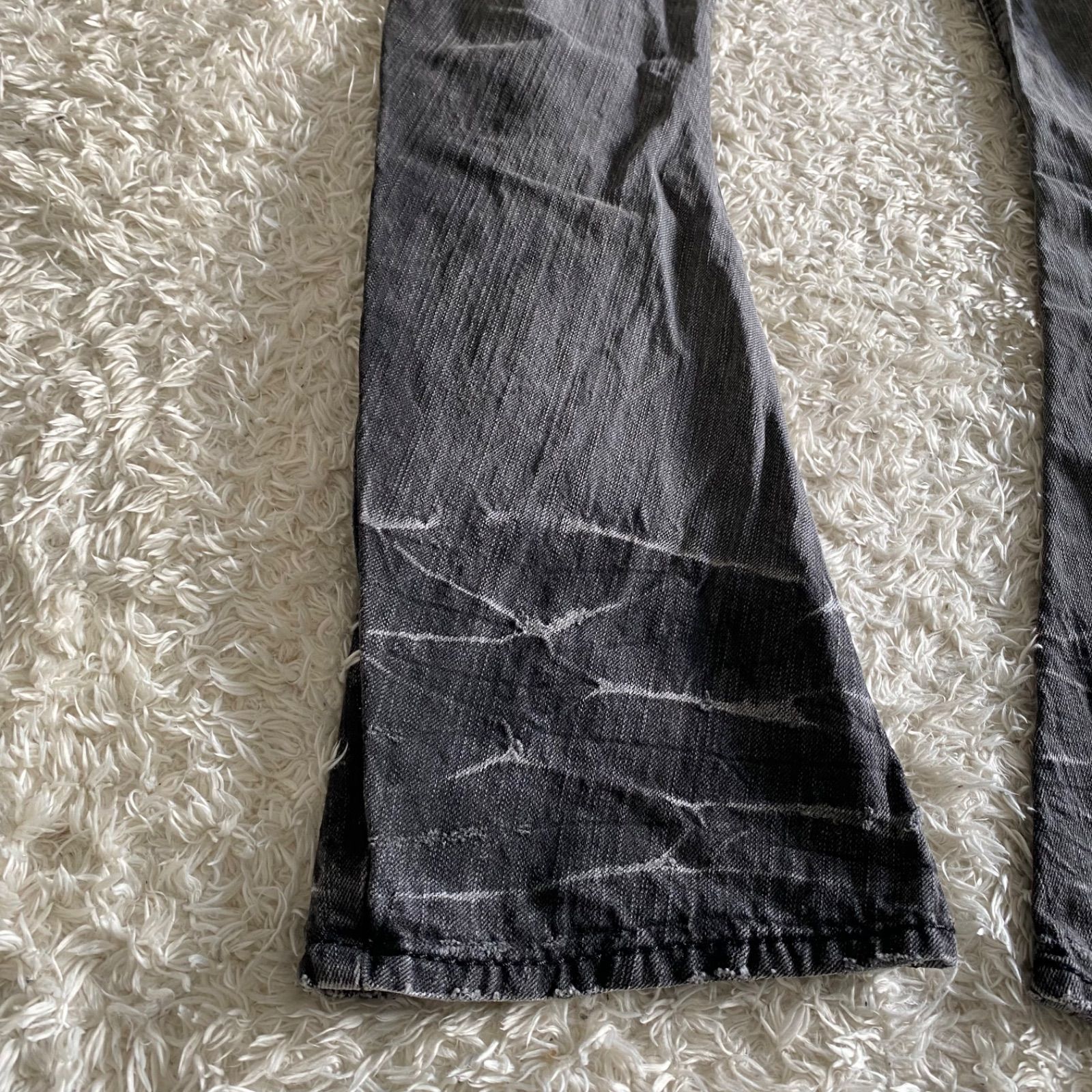 BUFFALOBOBSブーツカット鬼ヒゲオイル加工 極美品！00s buffalo bobs flare denim バッファローボブズ フレア