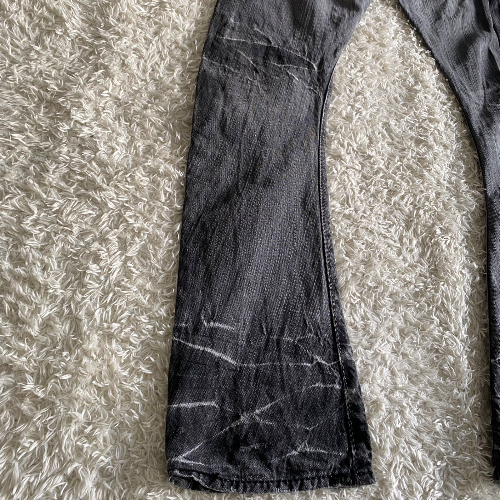 BUFFALOBOBSブーツカット鬼ヒゲオイル加工 極美品！00s buffalo bobs flare denim バッファローボブズ フレア