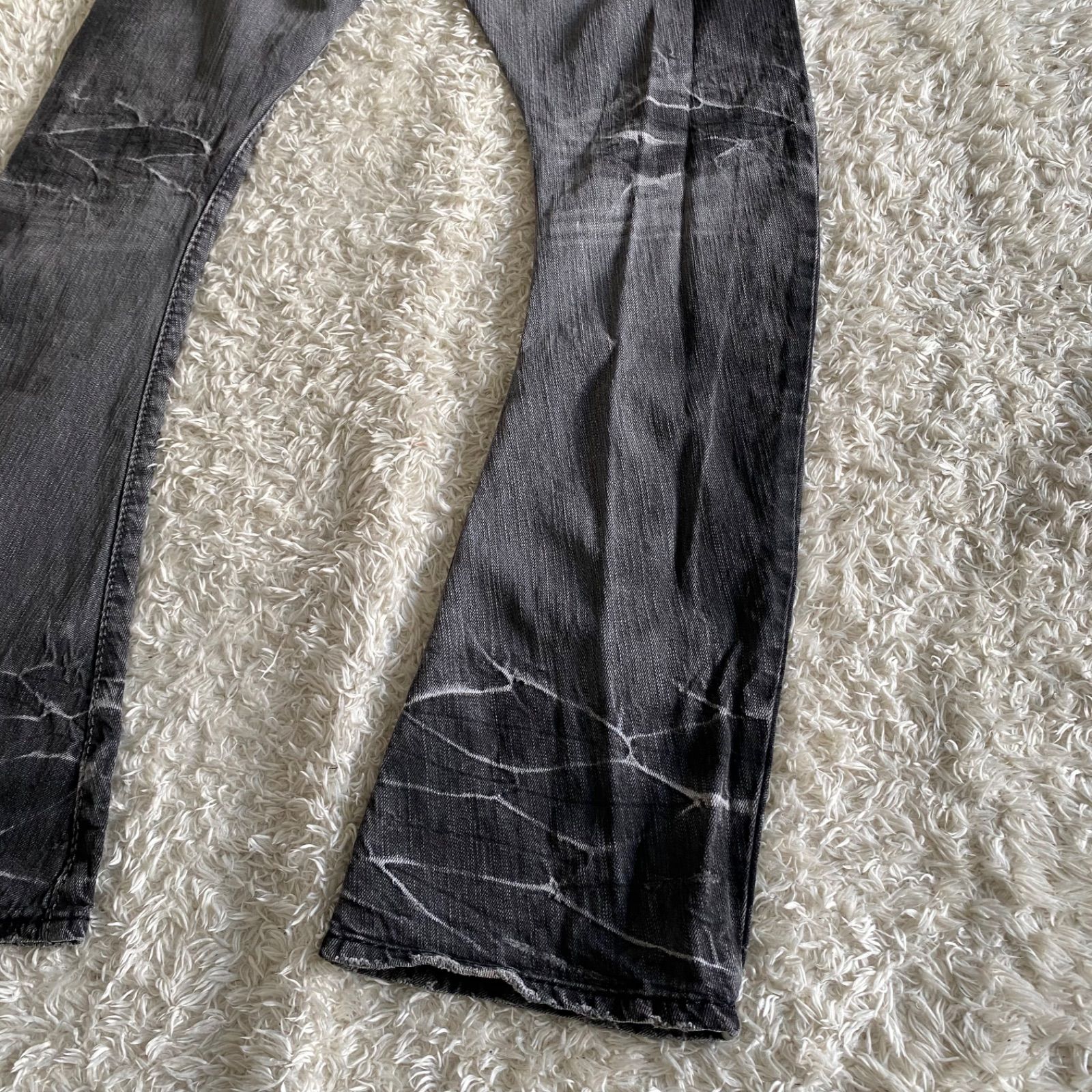 BUFFALOBOBSブーツカット鬼ヒゲオイル加工 極美品！00s buffalo bobs flare denim バッファローボブズ フレア
