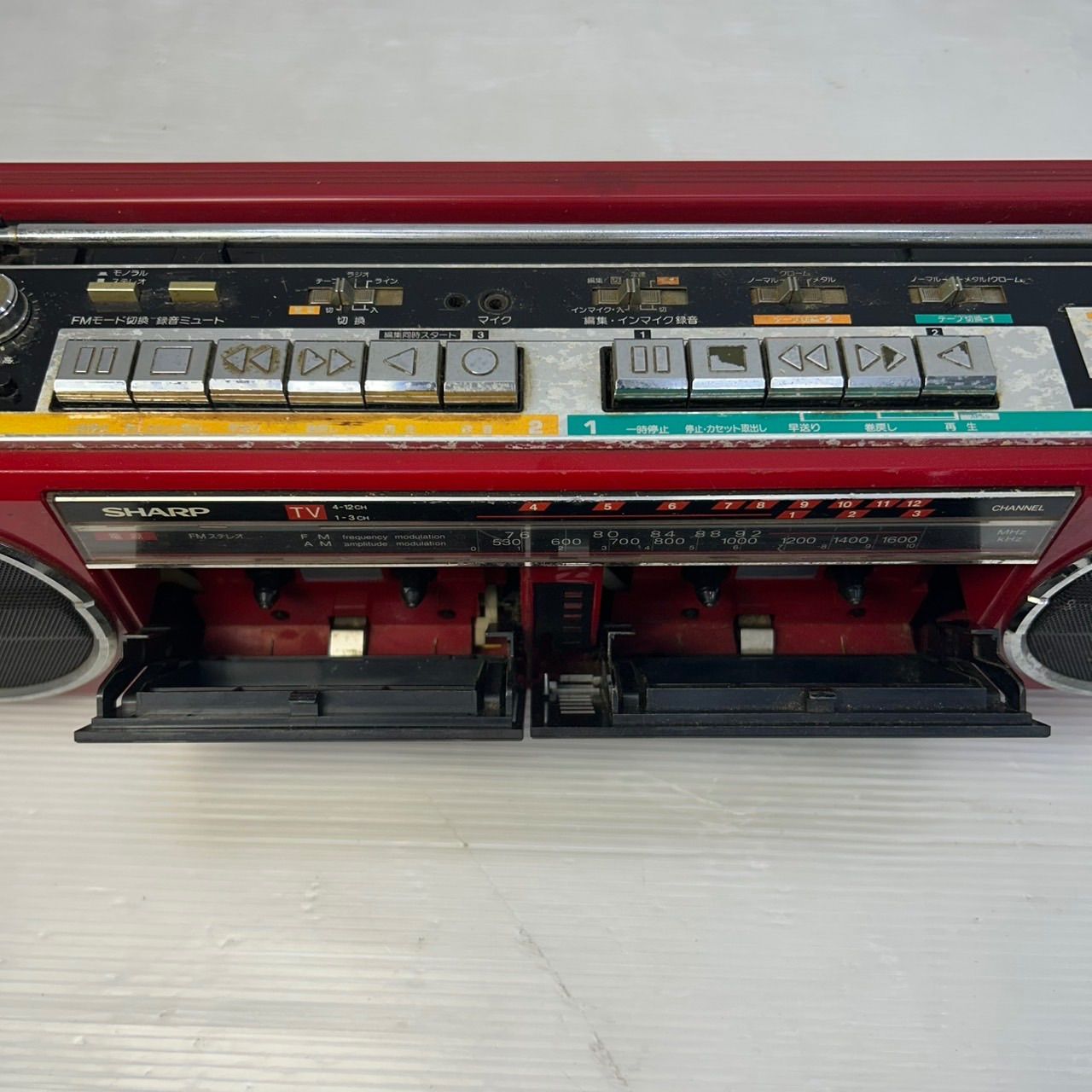 ☆ステレオダブルラジカセ ☆SHARP シャープ QT77MKⅡ 昭和レトロ 赤