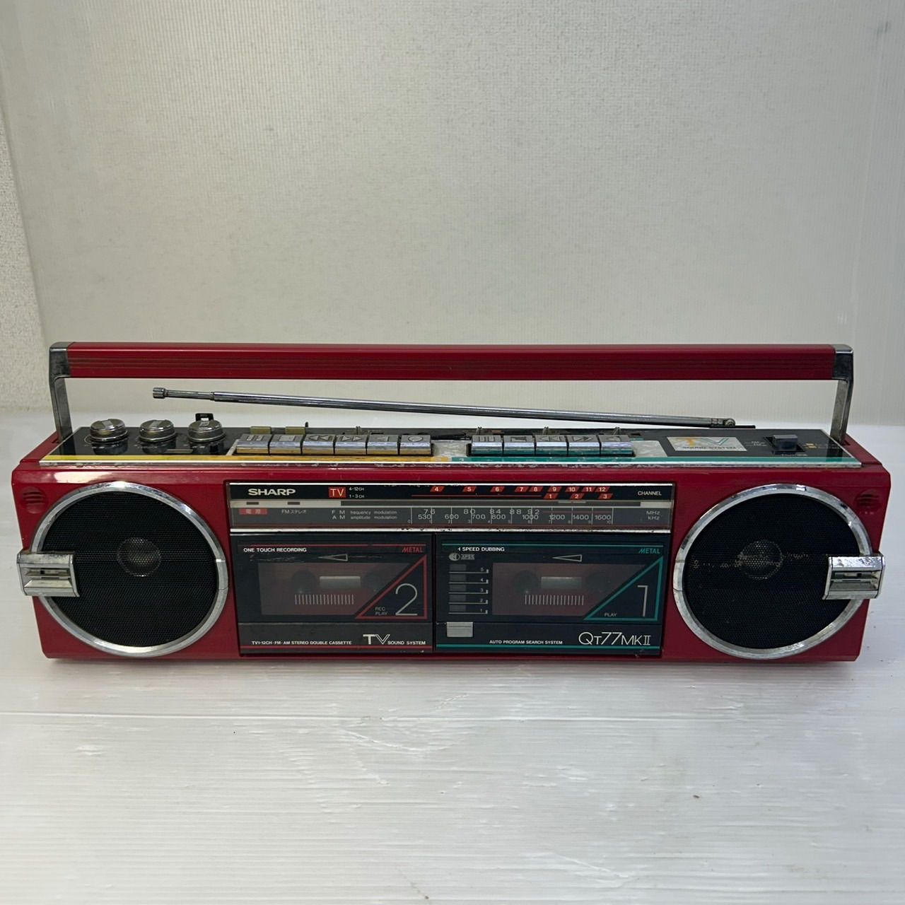 ☆ステレオダブルラジカセ ☆SHARP シャープ QT77MKⅡ 昭和レトロ 赤