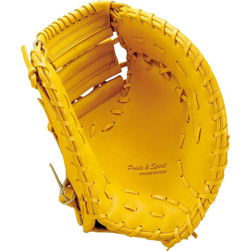 zett(ゼット) 硬式ファーストミットプロステイタス2201 野球ソフトグラブ 硬式 (bprofm333-5400)26SS、トゥルーイエロー