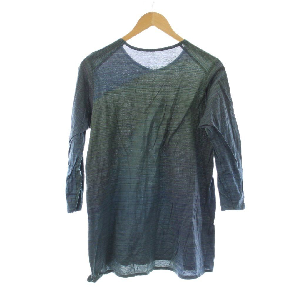 ヨーガンレール JURGEN LEHL カットソー M ブルー 長袖 マルチボーダー