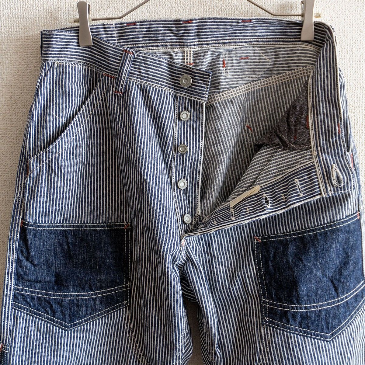 UNION SPECIAL OVERALLS ヒッコリーストライプ 美品】FREEWHEELERS UNION SPECIAL OVERALLS【DERRICKMAN HICKORY】32